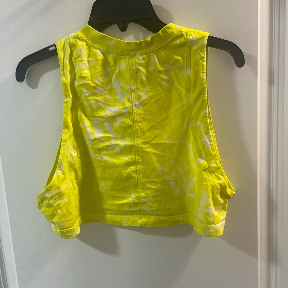 Lululemon Flawed All Your Yellow Sleeveless Crop Top No Size Tags PTP 18 4/6